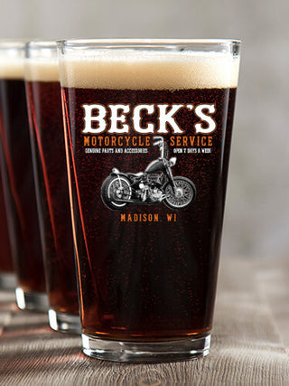 Motorcycle Service : Pint Glasses - Color Printed