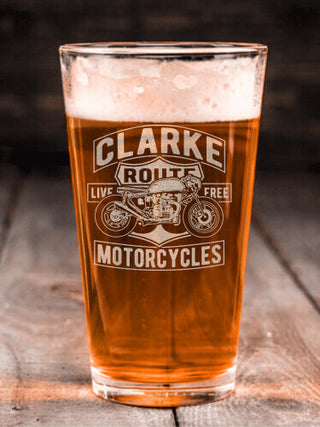 Motorcycles : Pint Glasses - Engraved