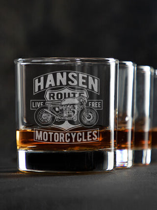 Motorcycles : Rocks Glasses - Engraved