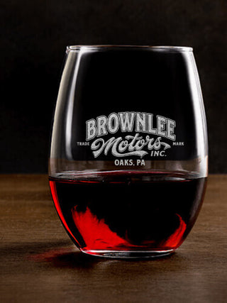 Motors : Stemless Wine Glasses - Engraved
