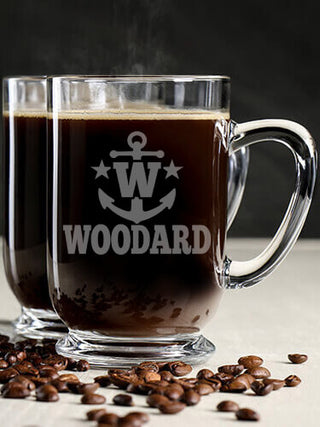 Nautical Monogram : Coffee Mugs - Engraved