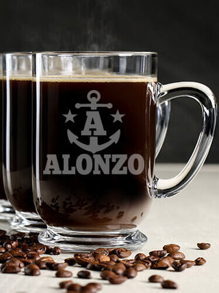 Nautical Monogram : Coffee Mugs - Engraved