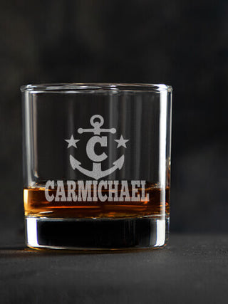 Nautical Monogram : Rocks Glasses - Engraved