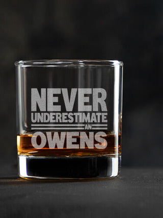 Never Underestimate Irish : Rocks Glasses - Engraved