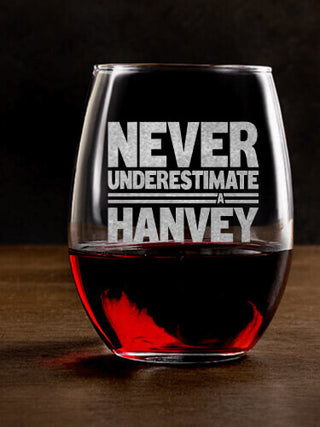 Never Underestimate Irish : Stemless Wine Glasses - Engraved