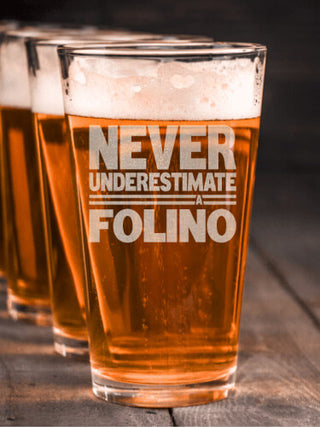 Never Underestimate Italian : Pint Glasses - Engraved