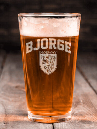 Norwegian Shield : Pint Glasses - Engraved