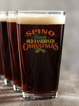 Old Fashioned Christmas : Pint Glasses - Color Printed