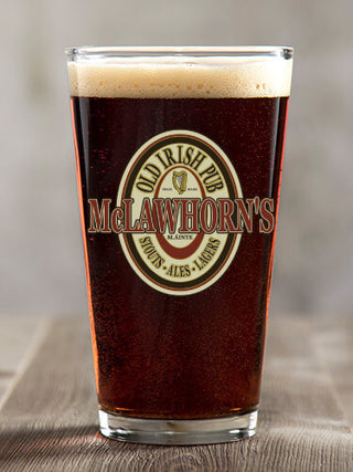 Old Irish Pub : Pint Glasses - Color Printed