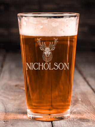 Old Stag : Pint Glasses - Engraved