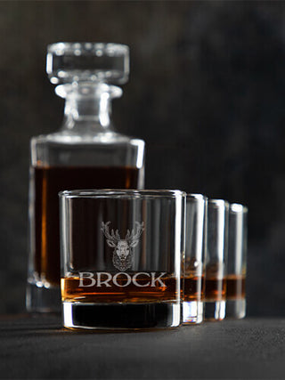 Old Stag : Decanter Rocks Glass Gift Sets - Engraved