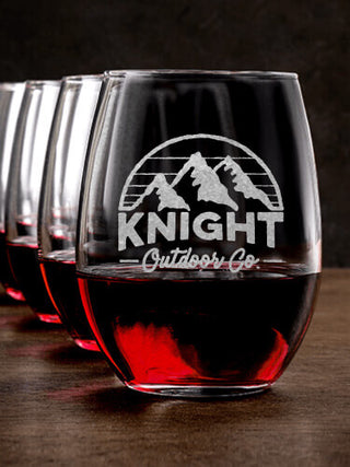 Outdoor Company : Stemless Wine Glasses - Engraved