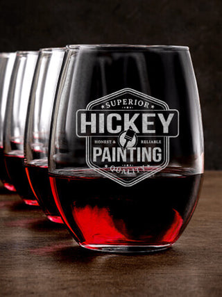 Painting : Stemless Wine Glasses - Engraved