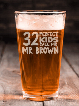 Perfect Kids : Pint Glasses - Engraved