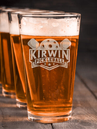 Pickleball : Pint Glasses - Engraved