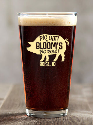 Pig Roast : Pint Glasses - Color Printed