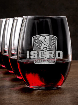 Product Of Italy : Stemless Wine Glasses - Engraved