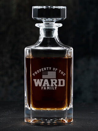 Property of Flag : Whiskey Decanter - Engraved