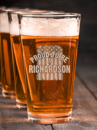Proud To Be : Pint Glasses - Engraved