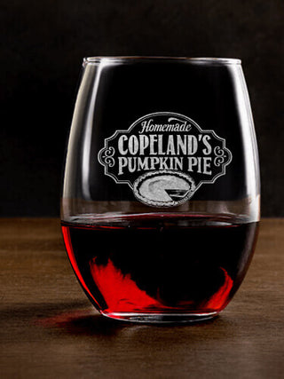 Pumpkin Pie : Stemless Wine Glasses - Engraved