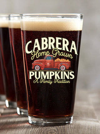 Pumpkins : Pint Glasses - Color Printed