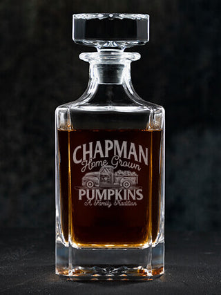 Pumpkins : Whiskey Decanter - Engraved