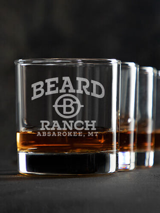Ranch Monogram : Rocks Glasses - Engraved