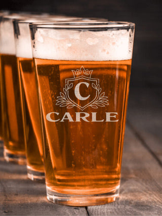Regal Monogram : Pint Glasses - Engraved