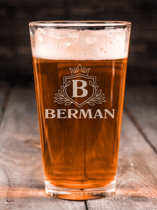 Regal Monogram : Pint Glasses - Engraved
