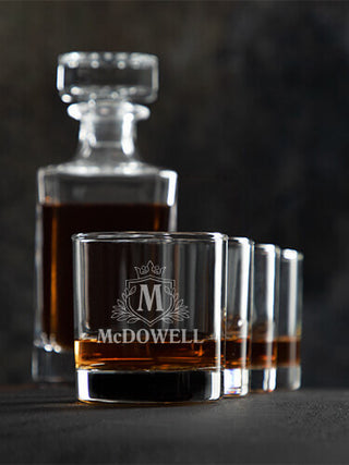 Regal Monogram : Decanter Rocks Glass Gift Sets - Engraved