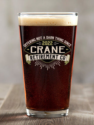 Retirement Company : Pint Glasses - Color Printed