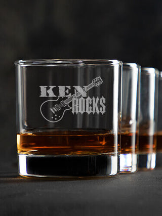 Rocks Guitar : Rocks Glasses - Engraved