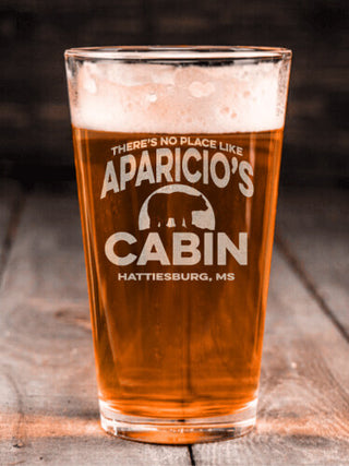 Rustic Cabin : Pint Glasses - Engraved