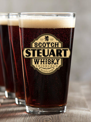 Scotch Whisky : Pint Glasses - Color Printed