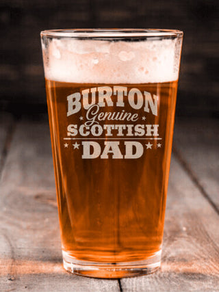 Scottish Dad : Pint Glasses - Engraved