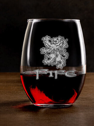 Scottish Lion : Stemless Wine Glasses - Engraved