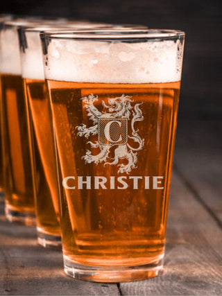 Scottish Monogram : Pint Glasses - Engraved
