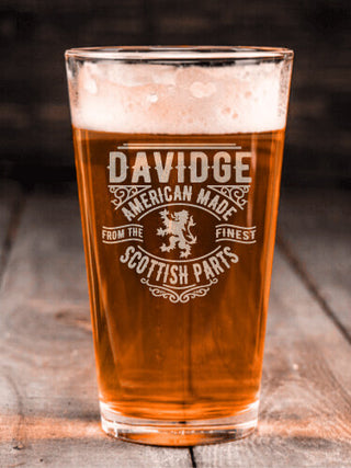 Scottish Parts : Pint Glasses - Engraved