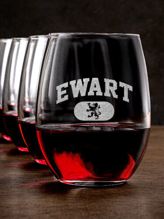 Scottish Varsity : Stemless Wine Glasses - Engraved