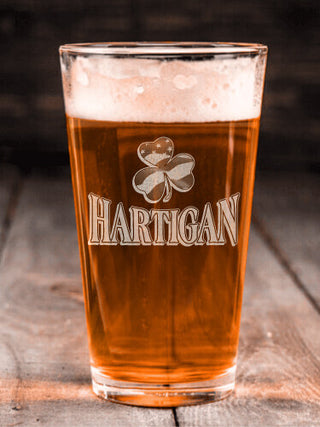 Shamrock Flag : Pint Glasses - Engraved