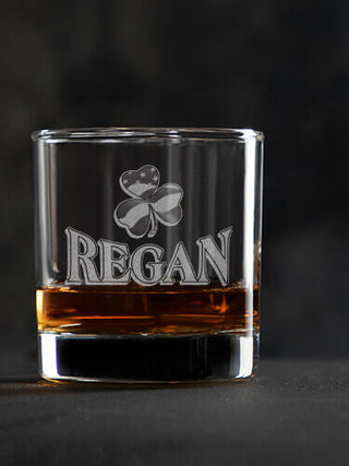 Shamrock Flag : Rocks Glasses - Engraved