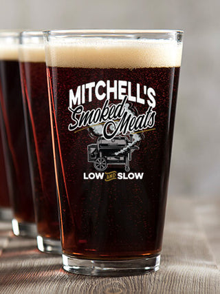 Smoked Meats : Pint Glasses - Color Printed