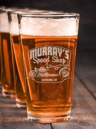Speed Shop : Pint Glasses - Engraved