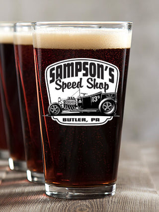 Speed Shop : Pint Glasses - Color Printed