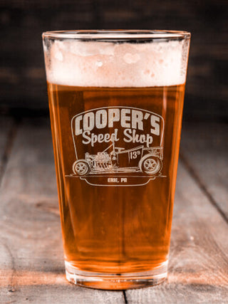Speed Shop : Pint Glasses - Engraved