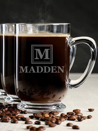 Square Monogram : Coffee Mugs - Engraved
