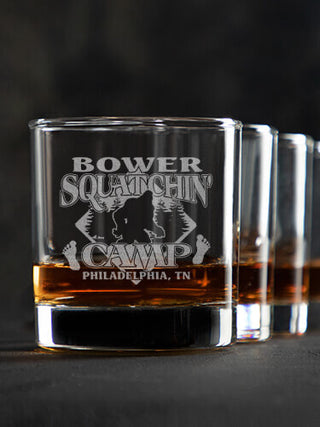 Squatchin' Camp : Rocks Glasses - Engraved
