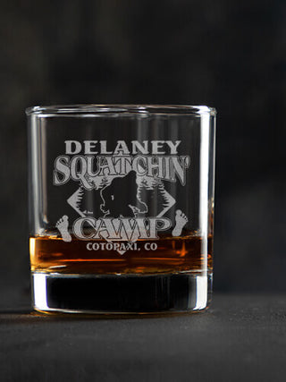 Squatchin' Camp : Rocks Glasses - Engraved