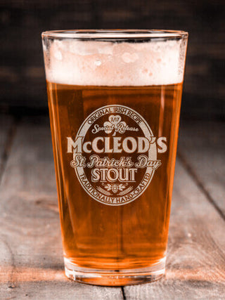St. Patrick's Day Stout : Pint Glasses - Engraved