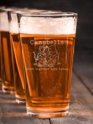 Stick Together : Pint Glasses - Engraved